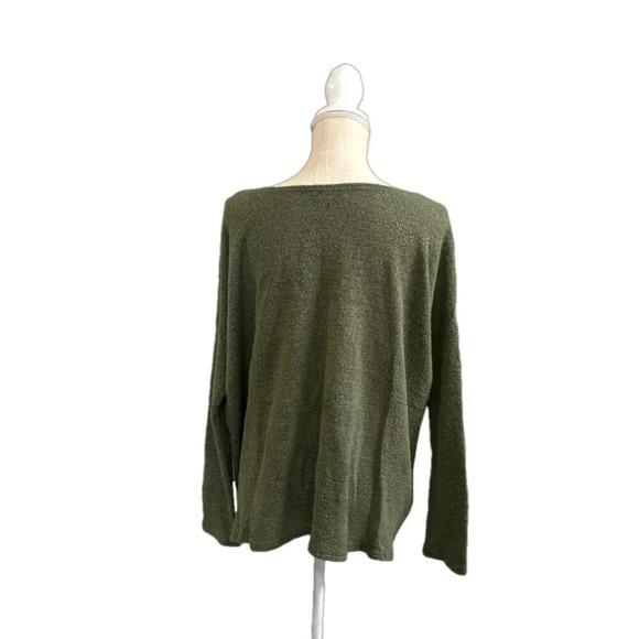 Women's Piko 1988 Army Green Lightweight Oversized Pullover Sweater. Size S - Picture 2 of 5